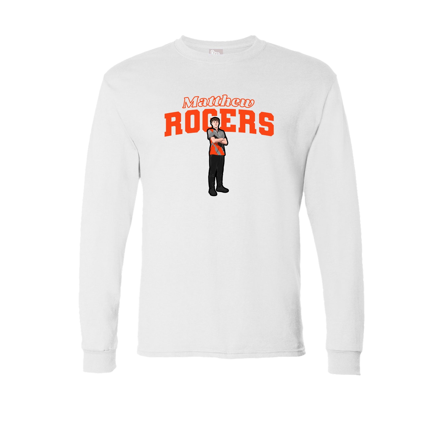 Long Sleeve Tee — Name Arch in White