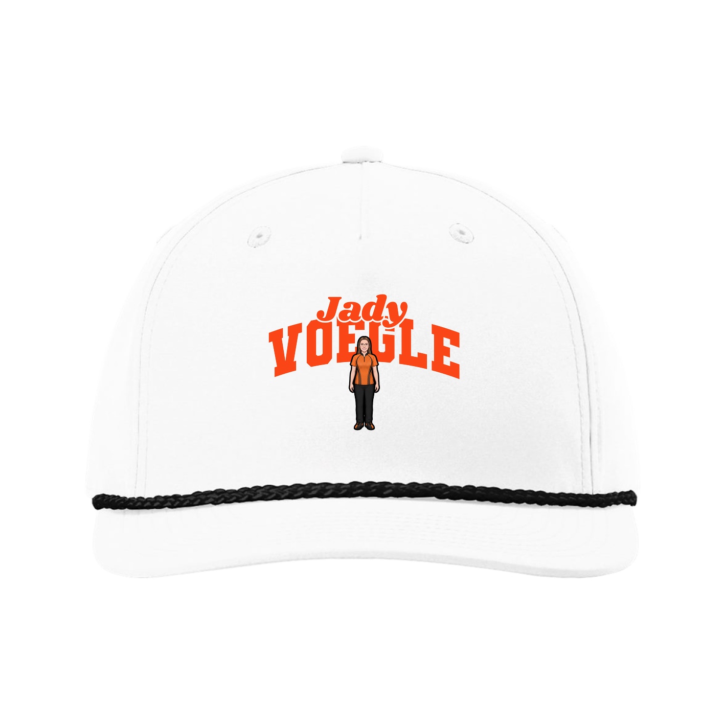 Five-Panel Classic Rope Cap — Signature Arch in White