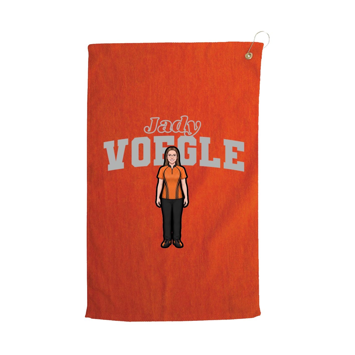 Golf Towel — Name Arch in Orange