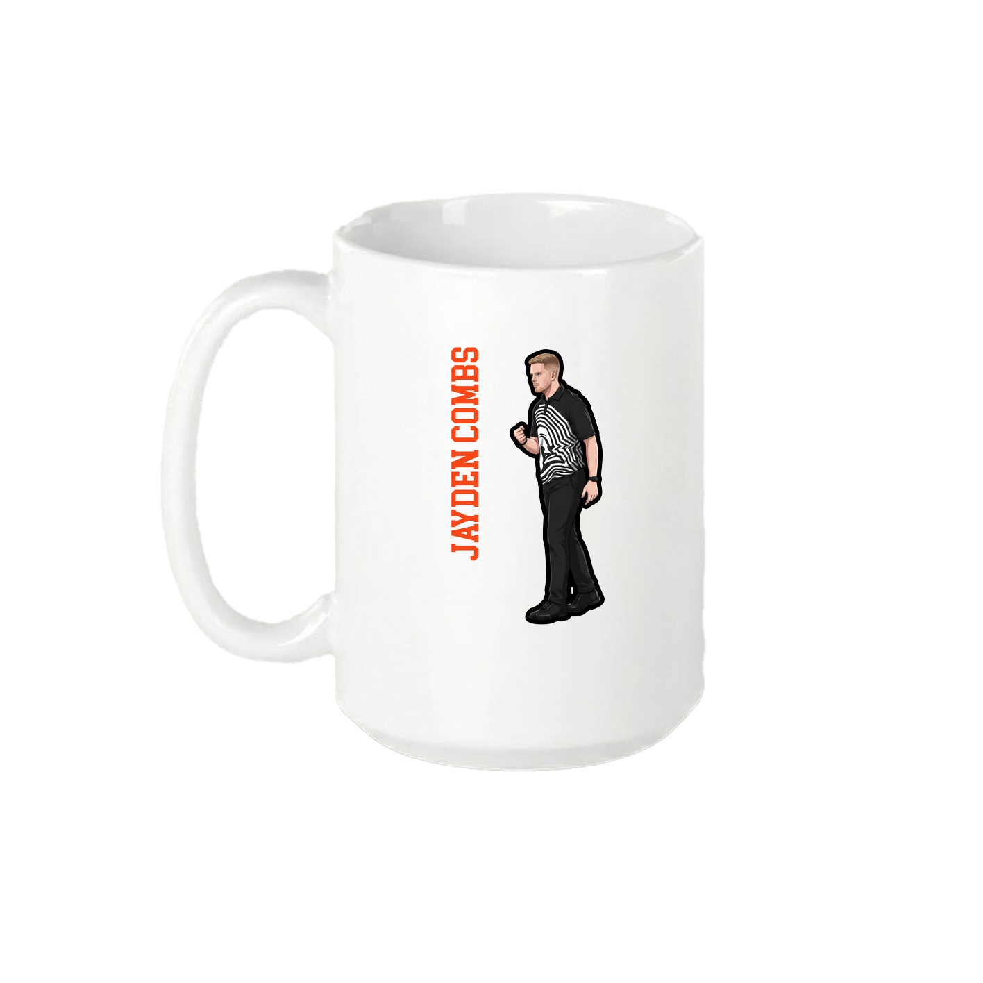 15oz Coffee Mug — Name Vertical in White