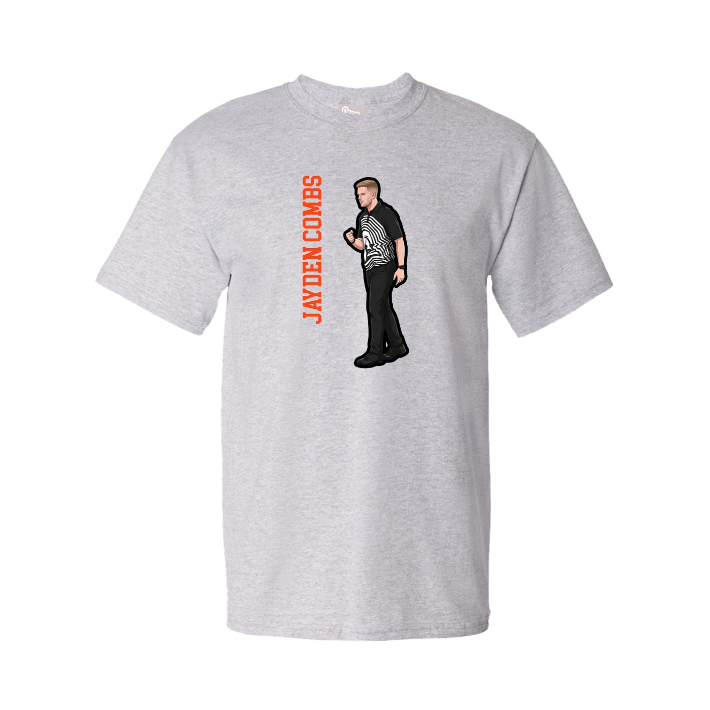 Tee — Name Vertical in Grey