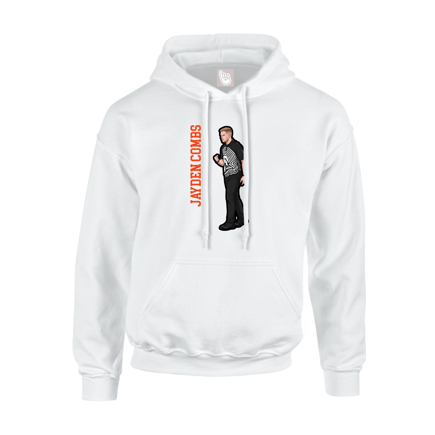 Youth Hoodie — Name Vertical in White
