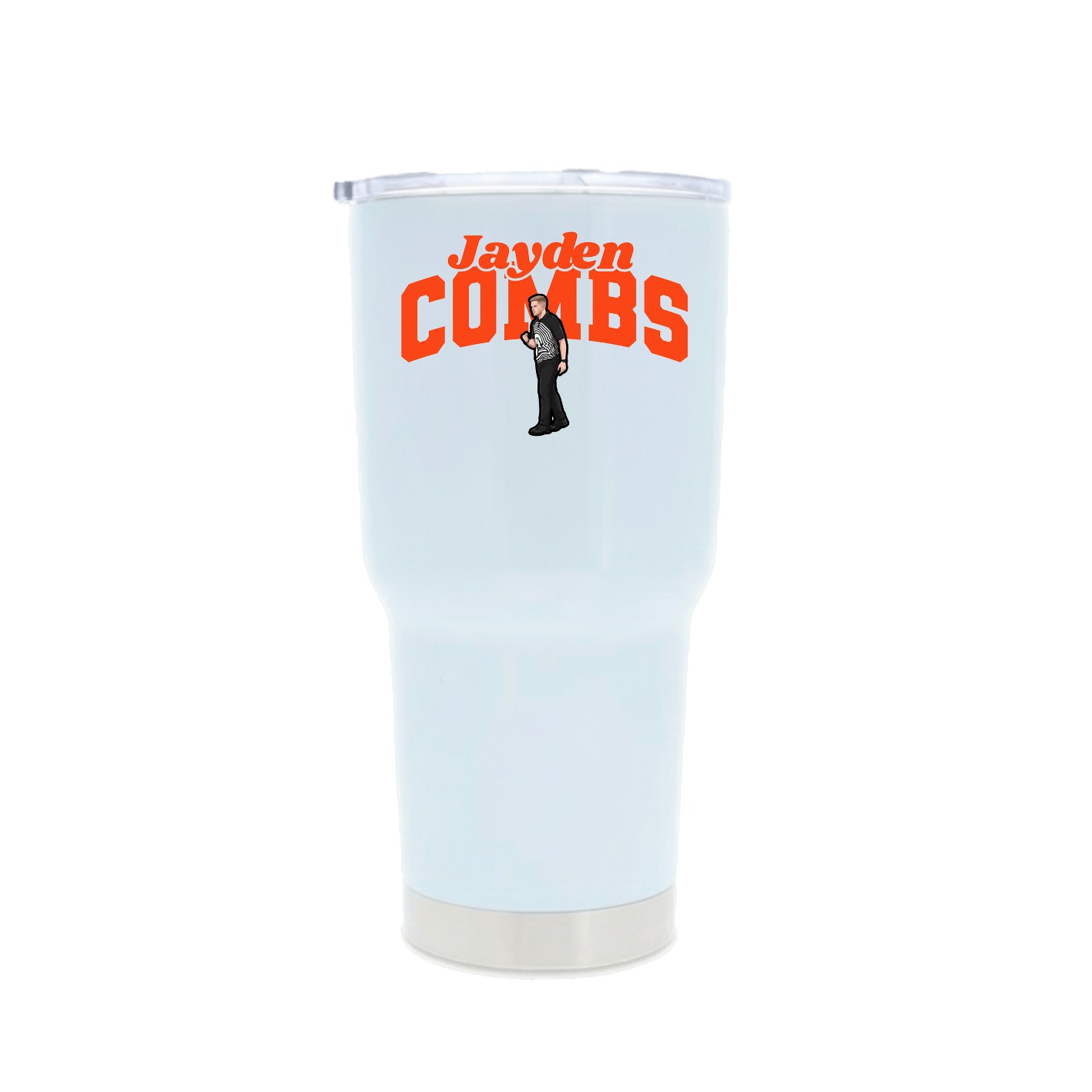 30oz Stainless Steel Tumbler — Signature Arch in White