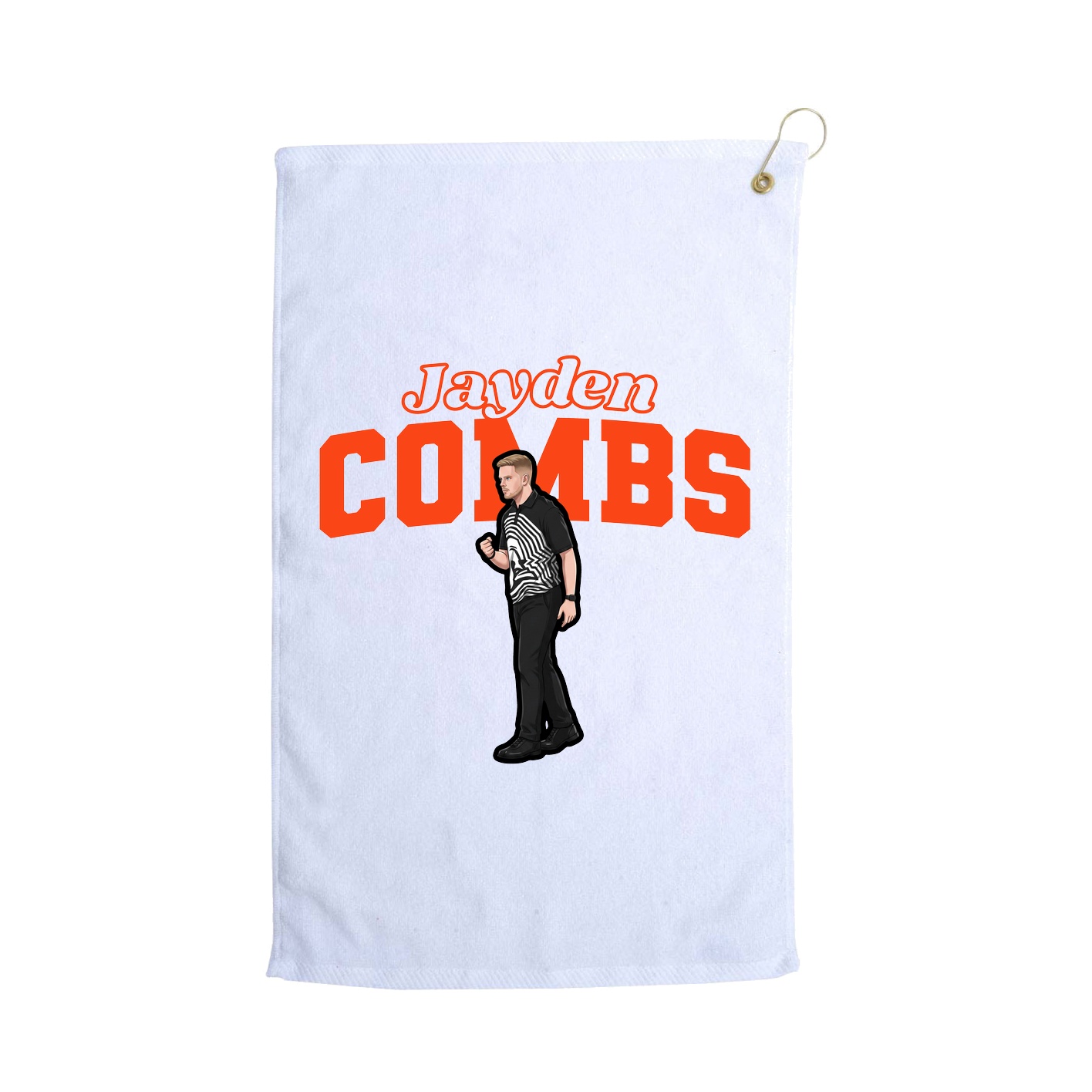 Golf Towel — Name Arch in White