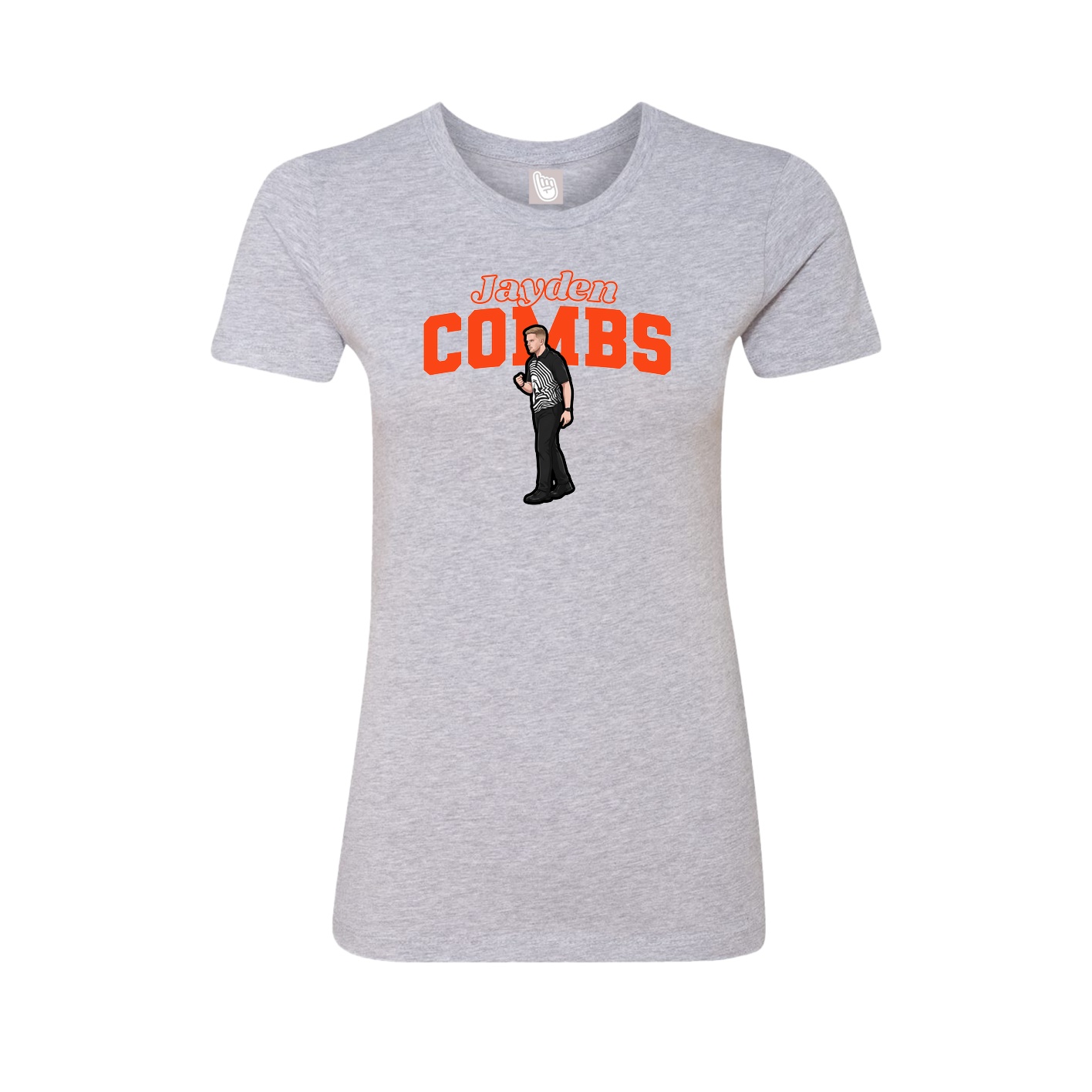 Fitted Women's Tee — Name Arch in Grey