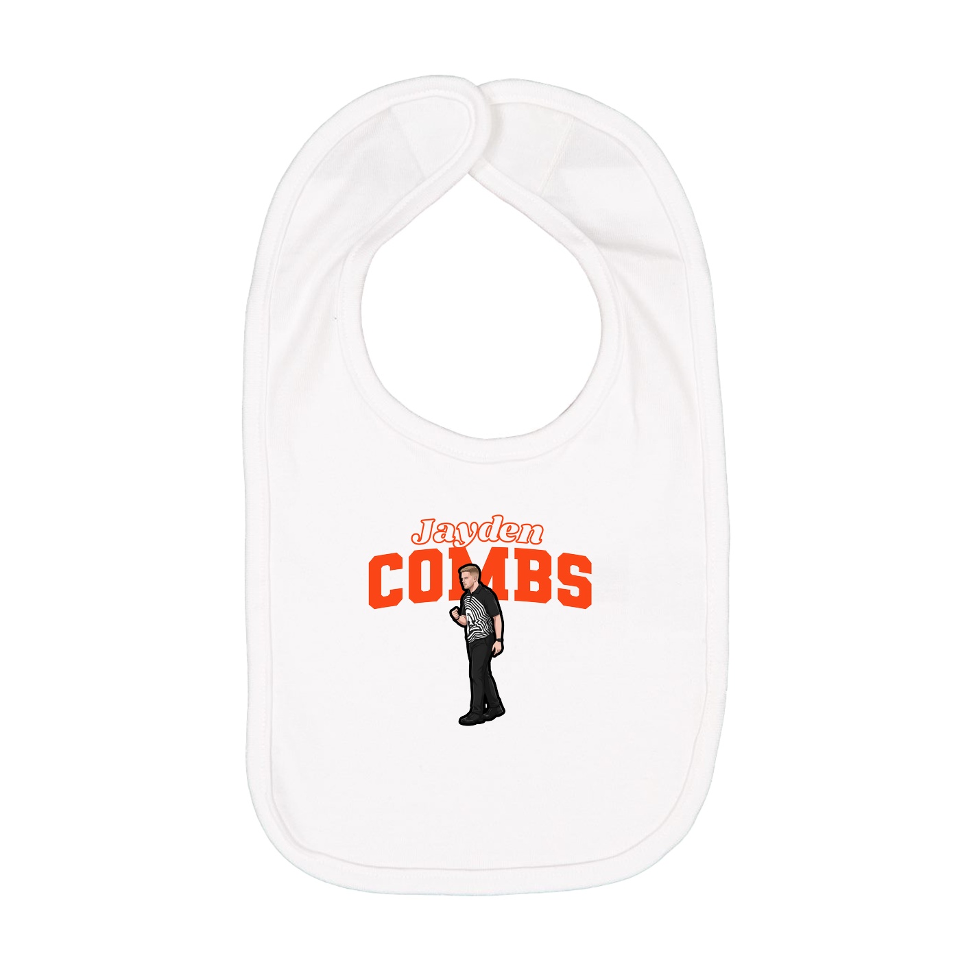 Infant Bib — Name Arch in White