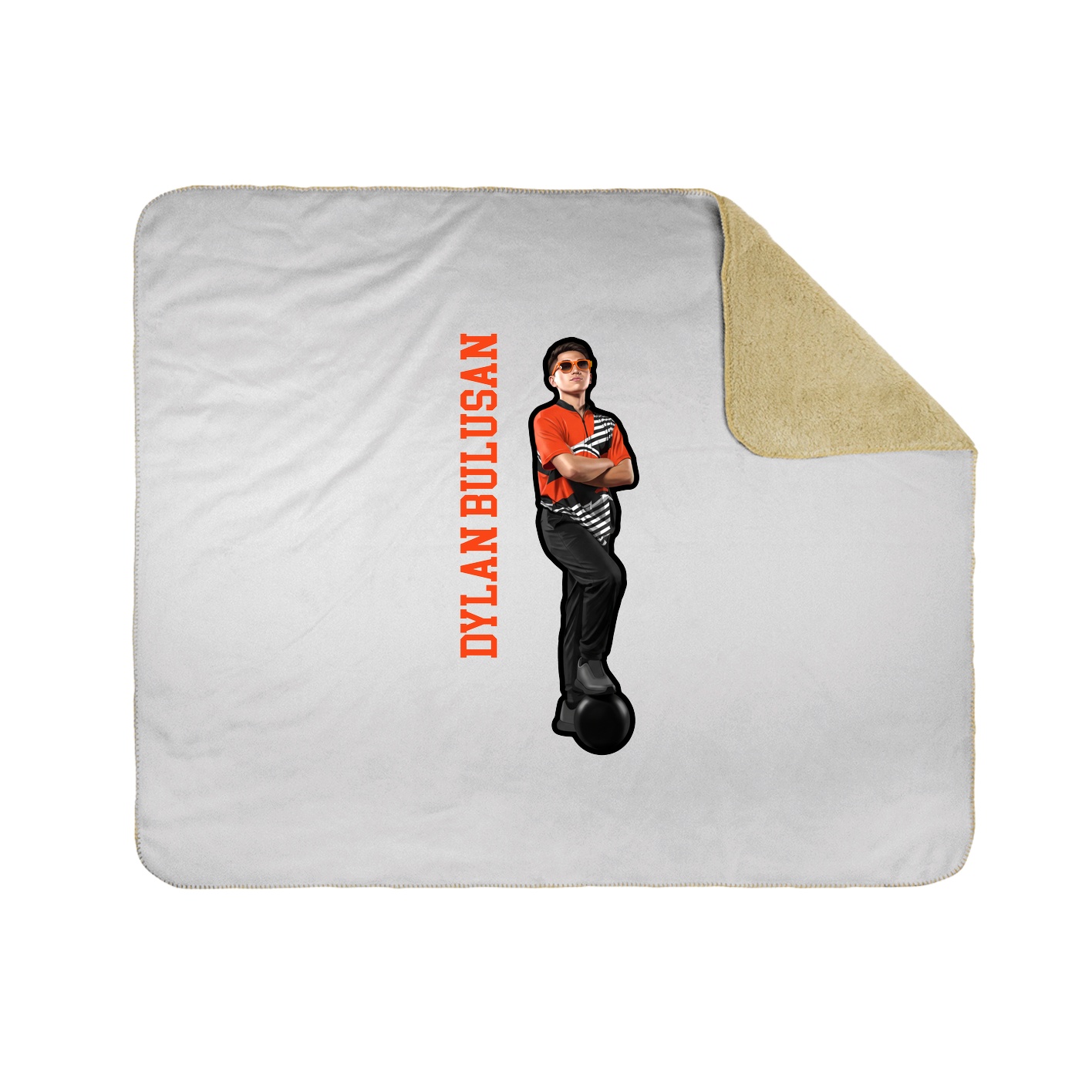 Throw Blanket — Name Vertical in White