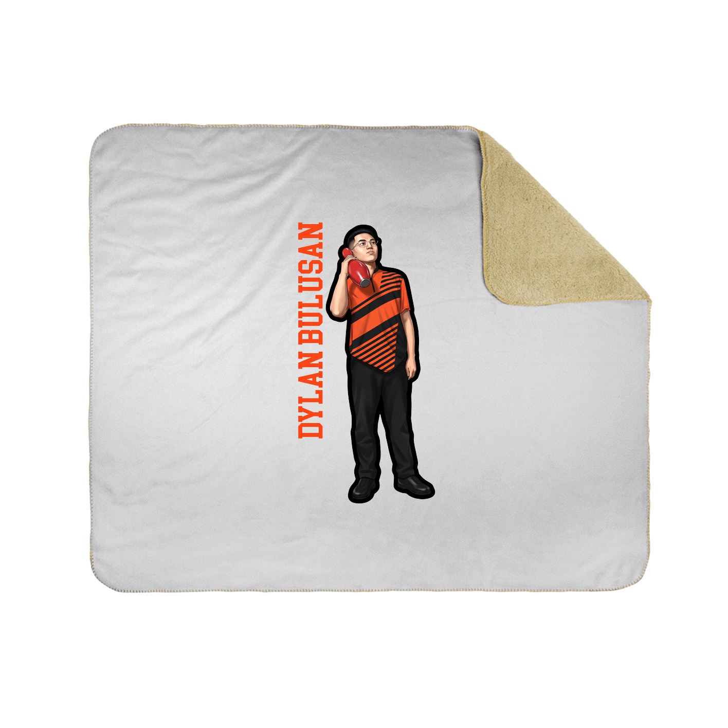 Throw Blanket — Name Vertical in White