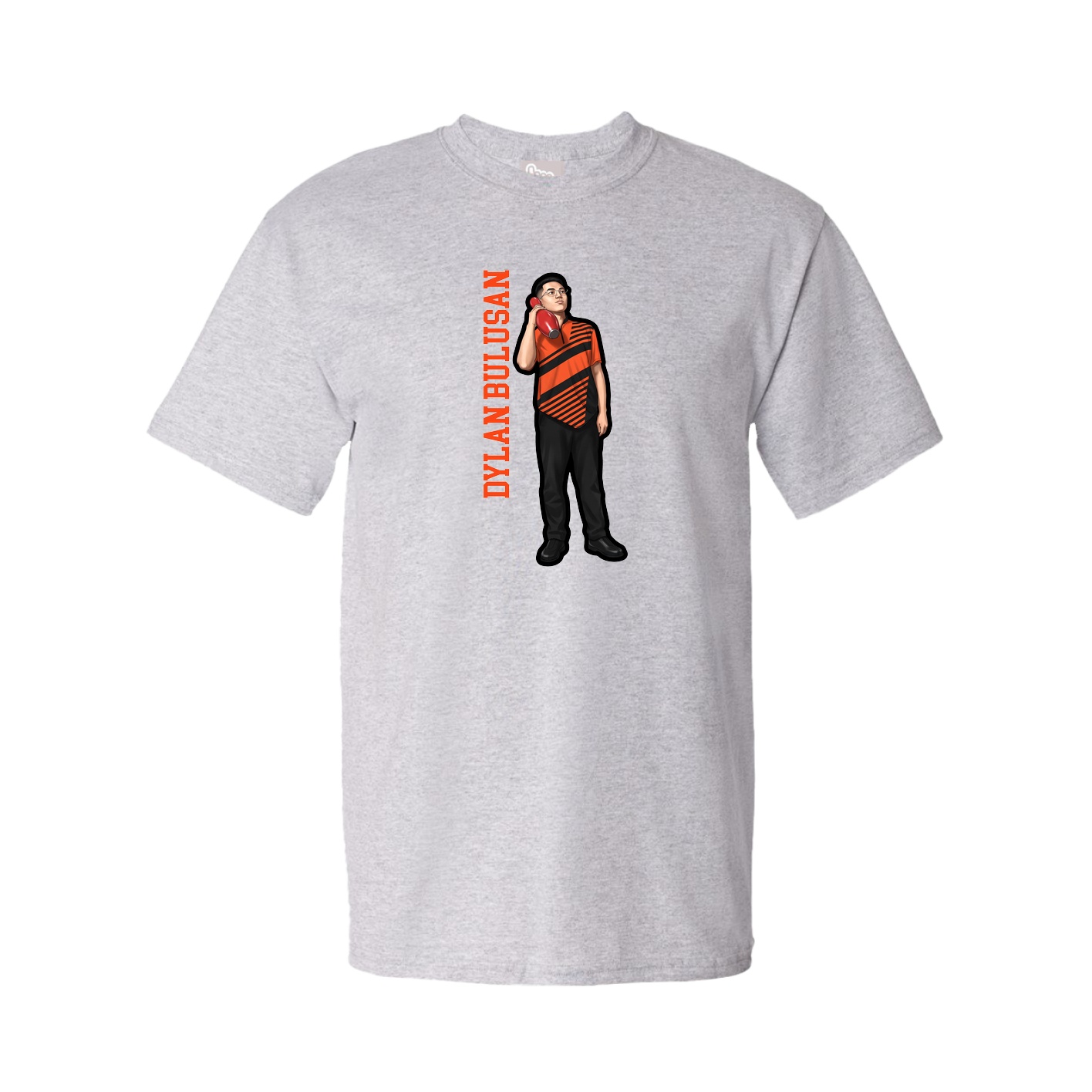 Tee — Name Vertical in Grey