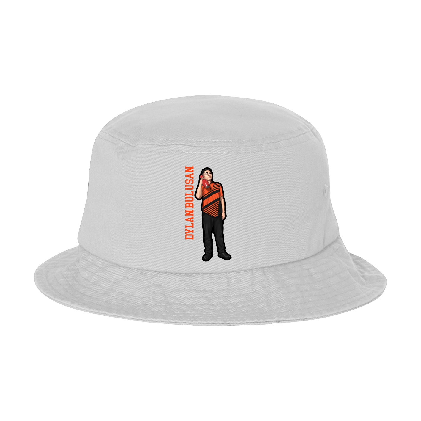 Bucket Cap — Name Vertical in White