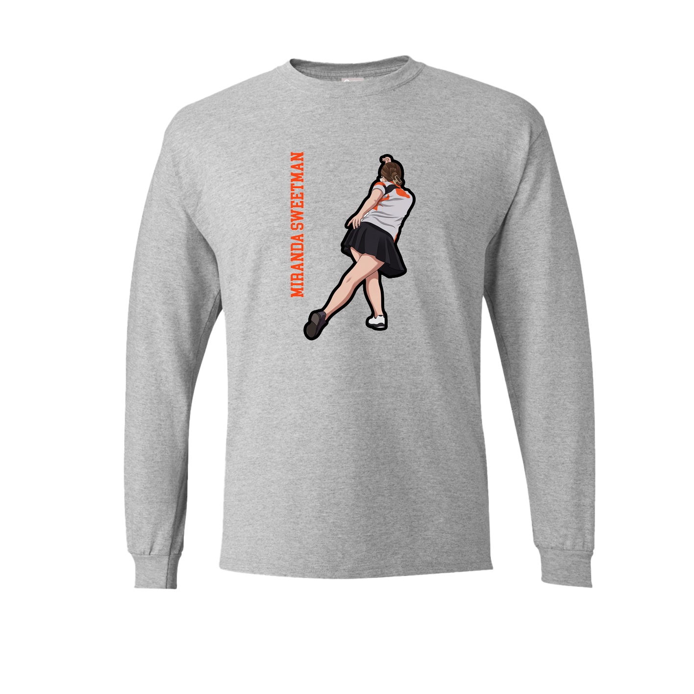 Long Sleeve Tee — Name Vertical in Grey