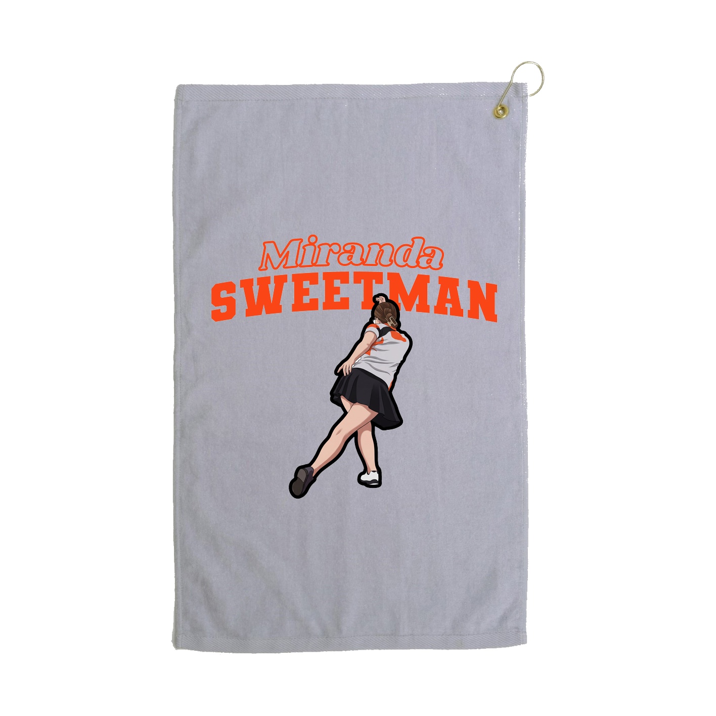 Golf Towel — Name Arch in Grey