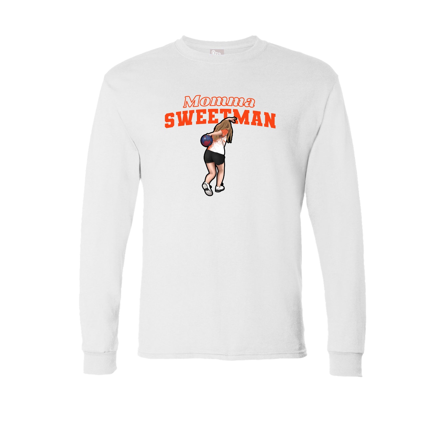 Long Sleeve Tee — Mothers Day Block in White