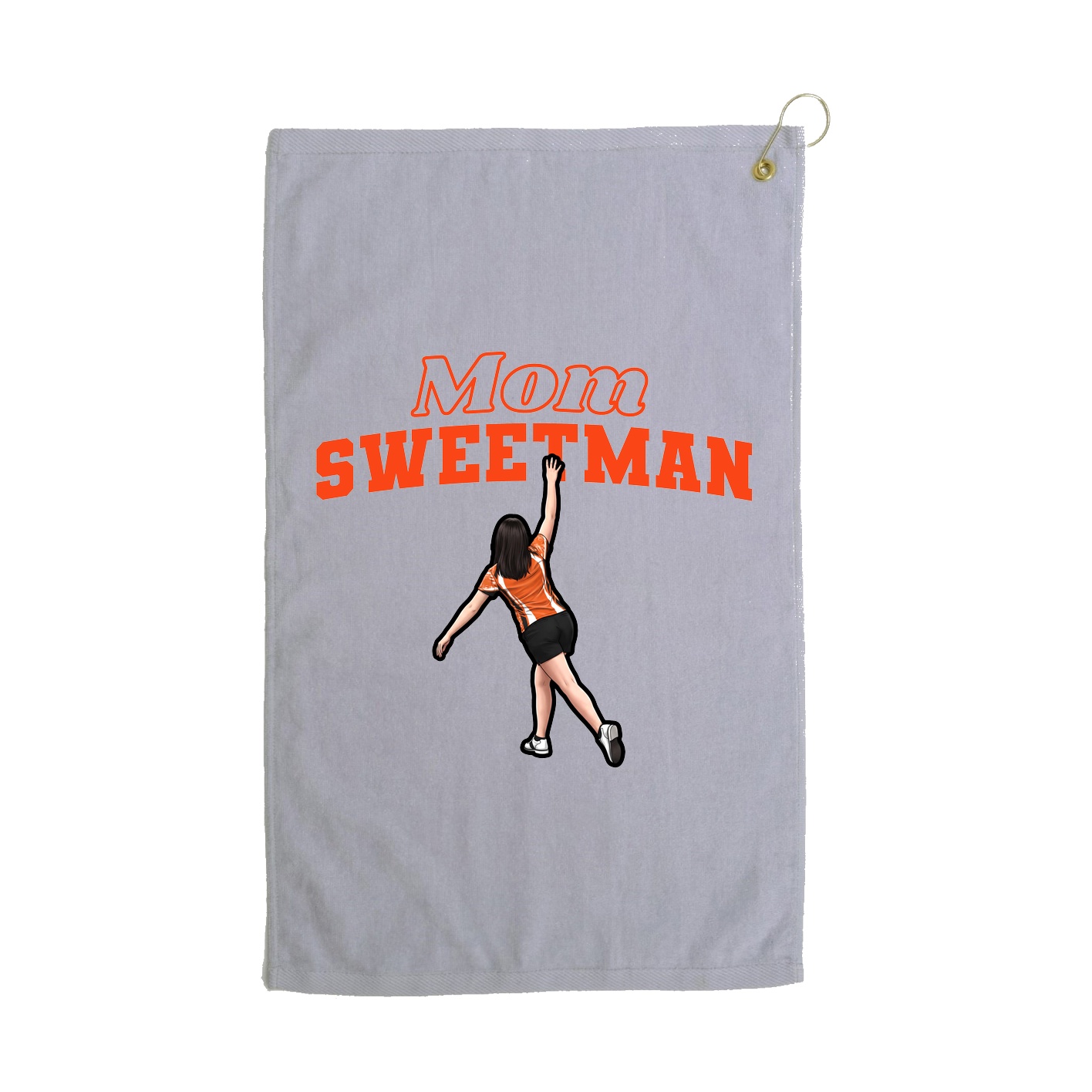Golf Towel — Mothers Day Block in Grey