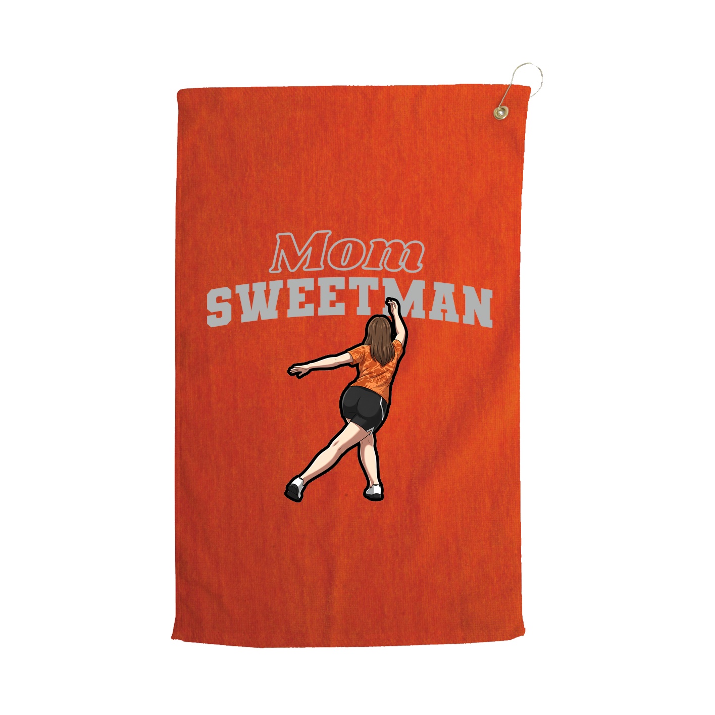 Golf Towel — Mothers Day Block in Orange