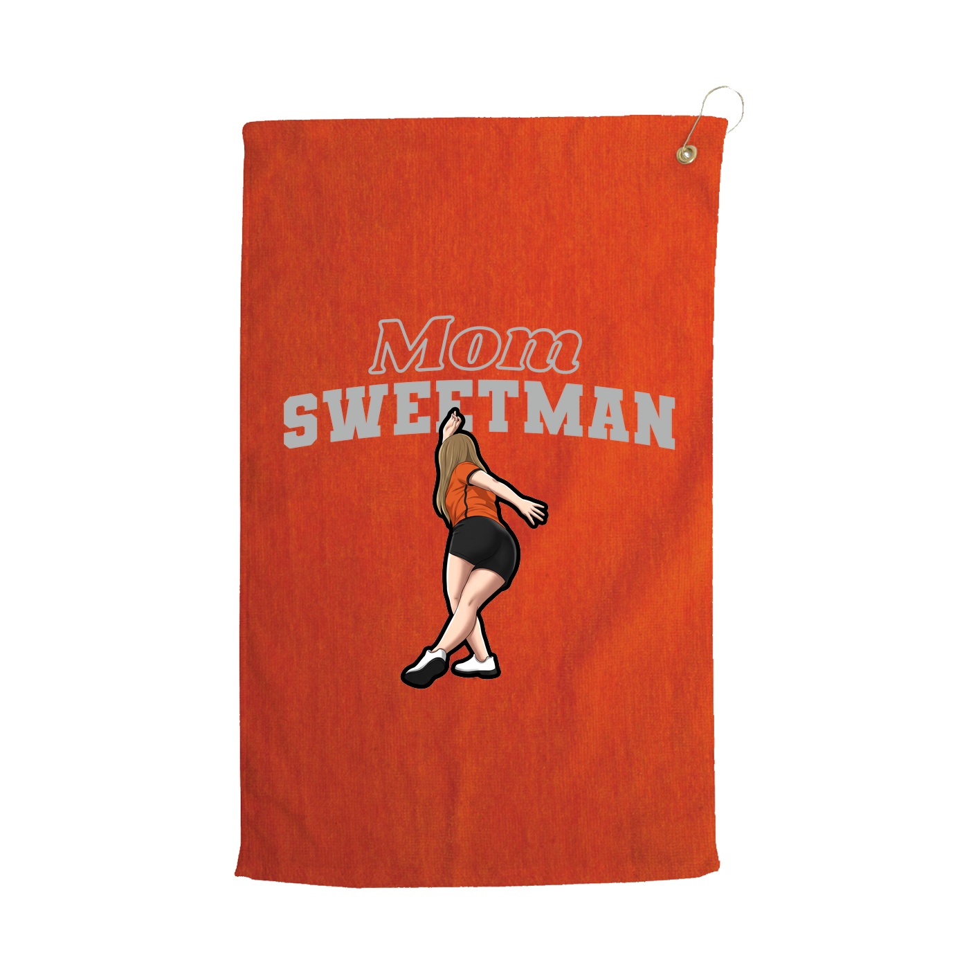 Golf Towel — Mothers Day Block in Orange