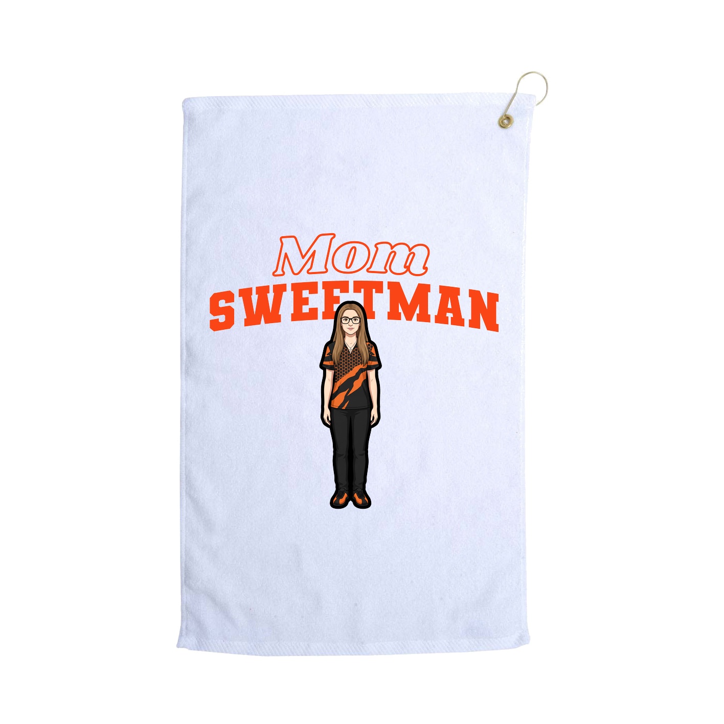 Golf Towel — Mothers Day Block in White