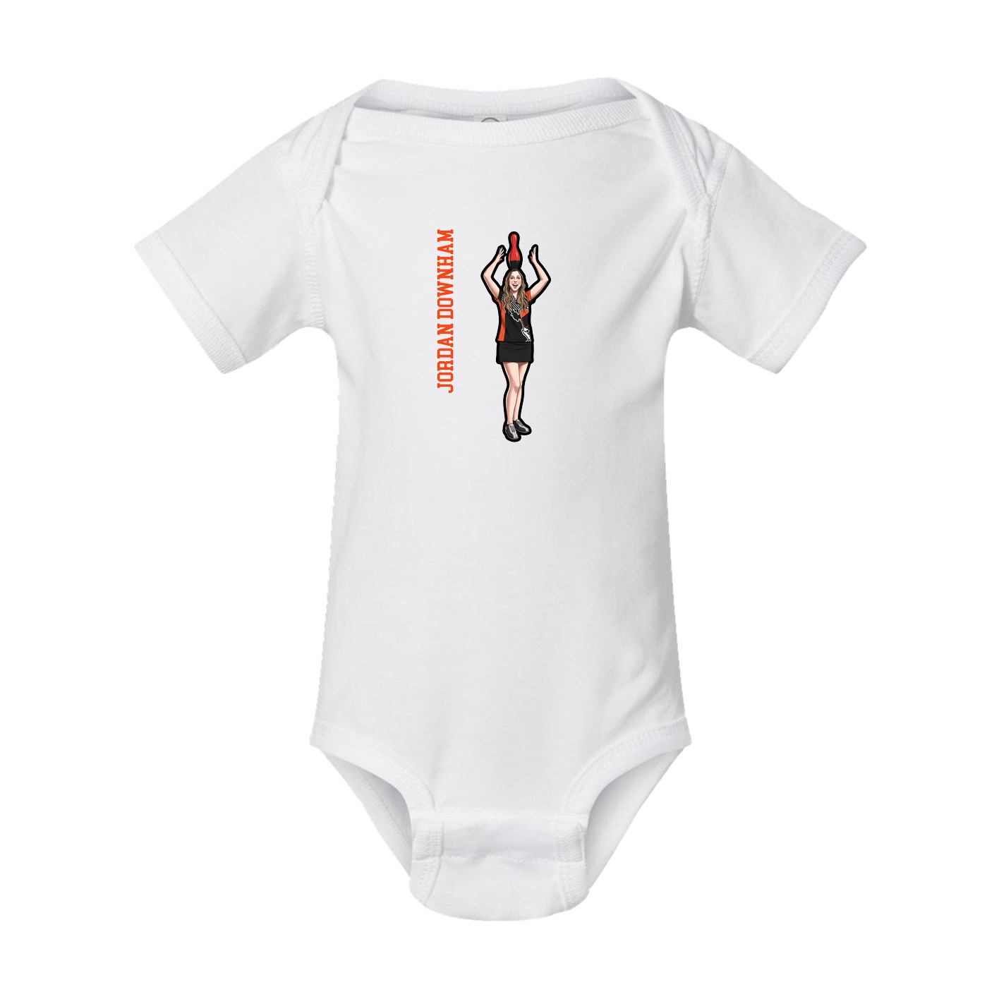 Baby Onesie — Name Vertical in White