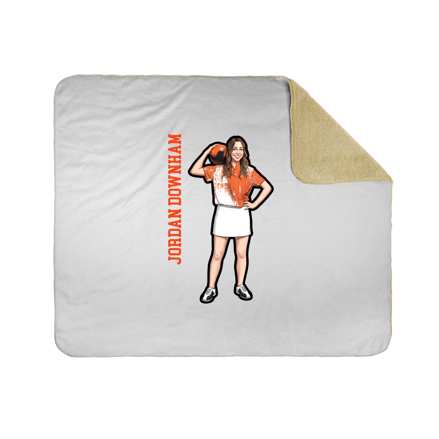 Throw Blanket — Name Vertical in White
