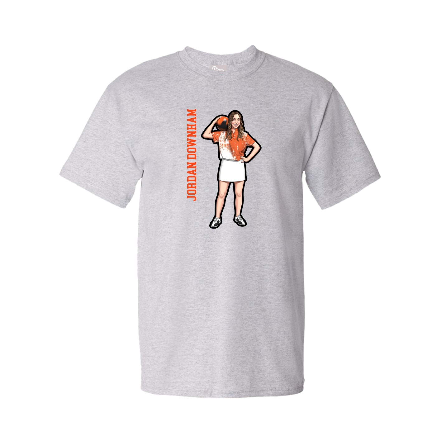 Youth Tee — Name Vertical in Grey