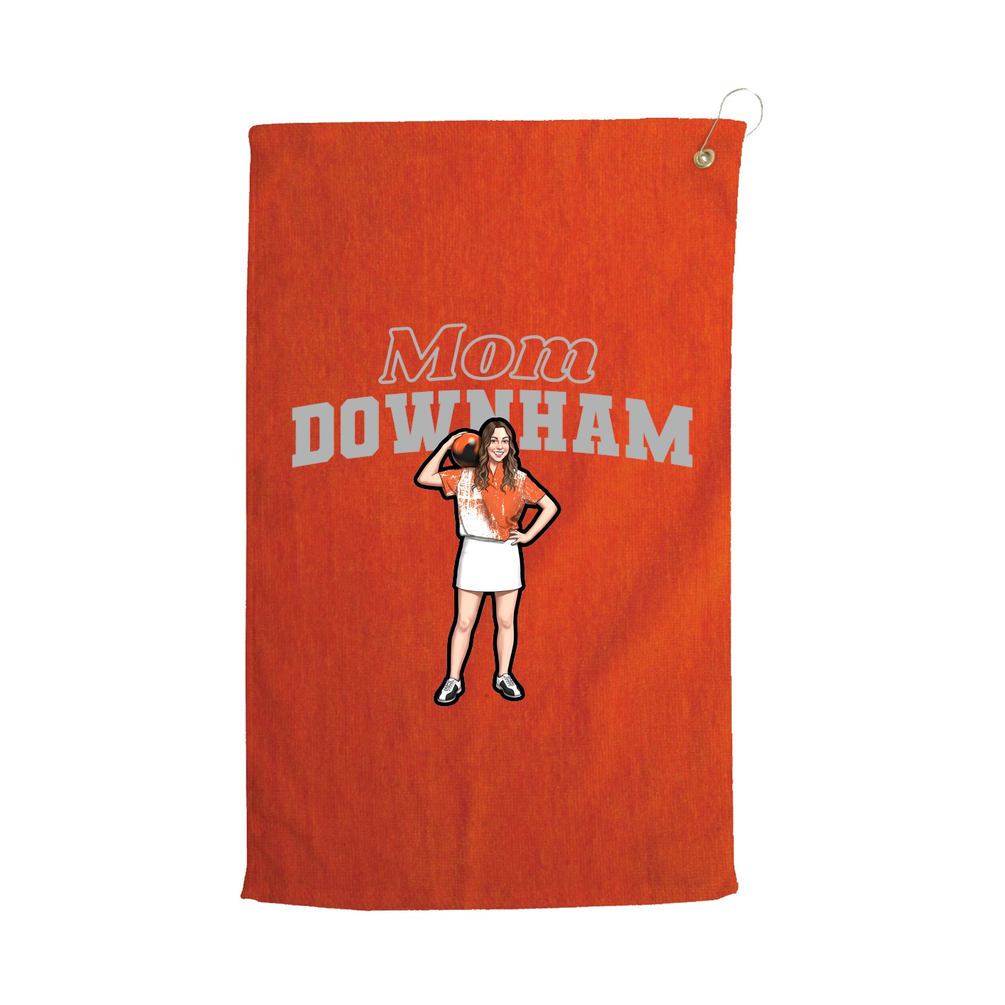 Golf Towel — Mothers Day Block in Orange