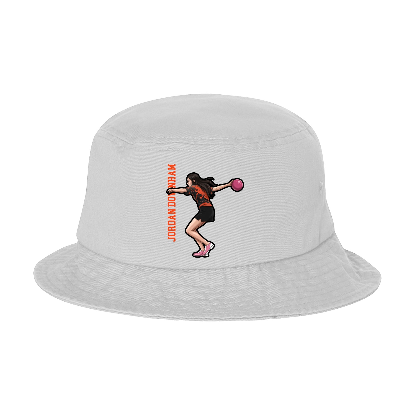 Bucket Cap — Name Vertical in White