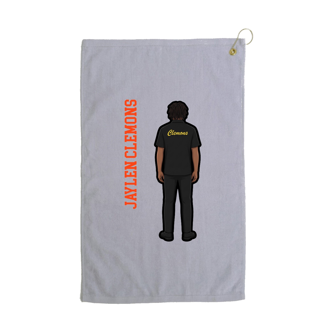 Golf Towel — Name Vertical in Grey