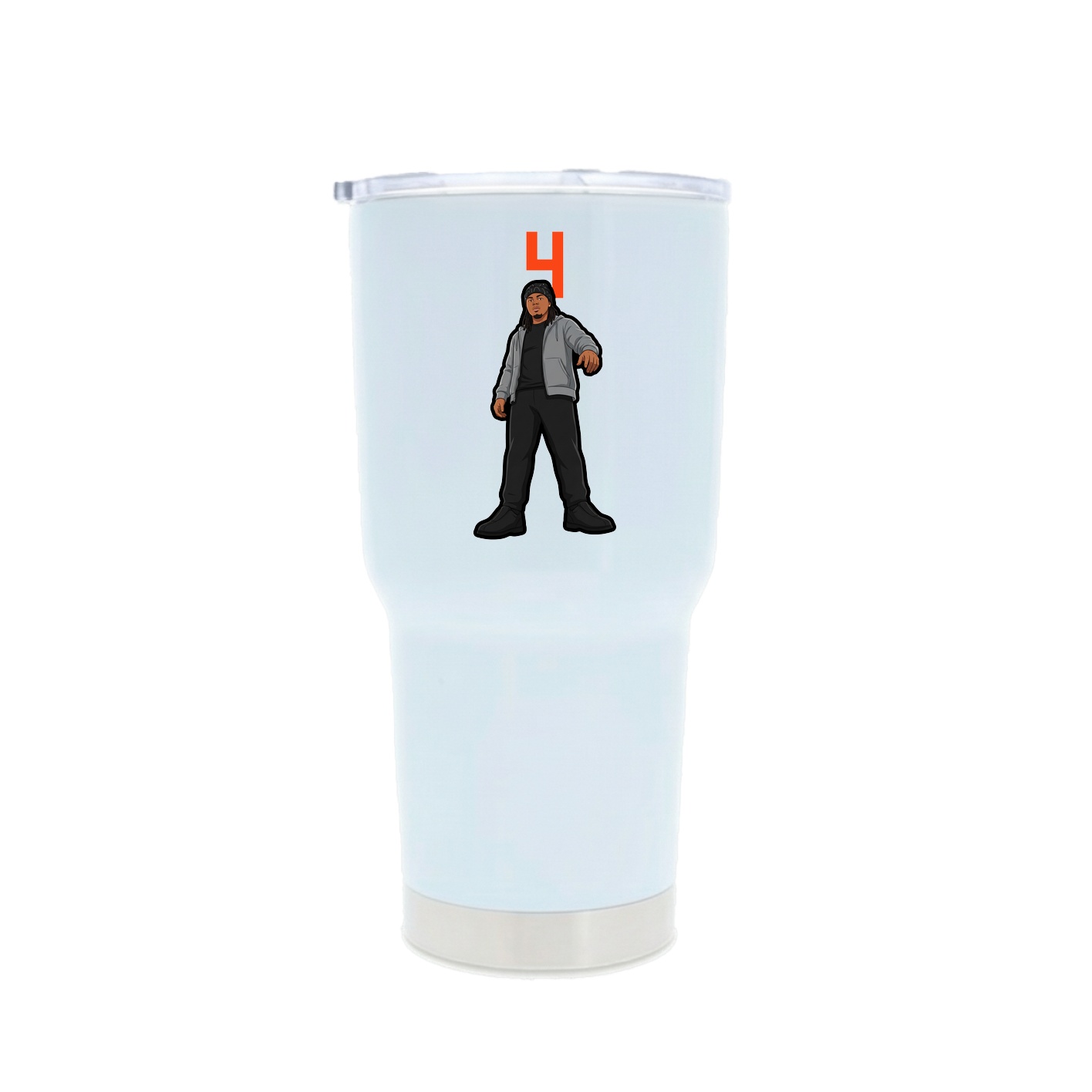 30oz Stainless Steel Tumbler — Number Top in White