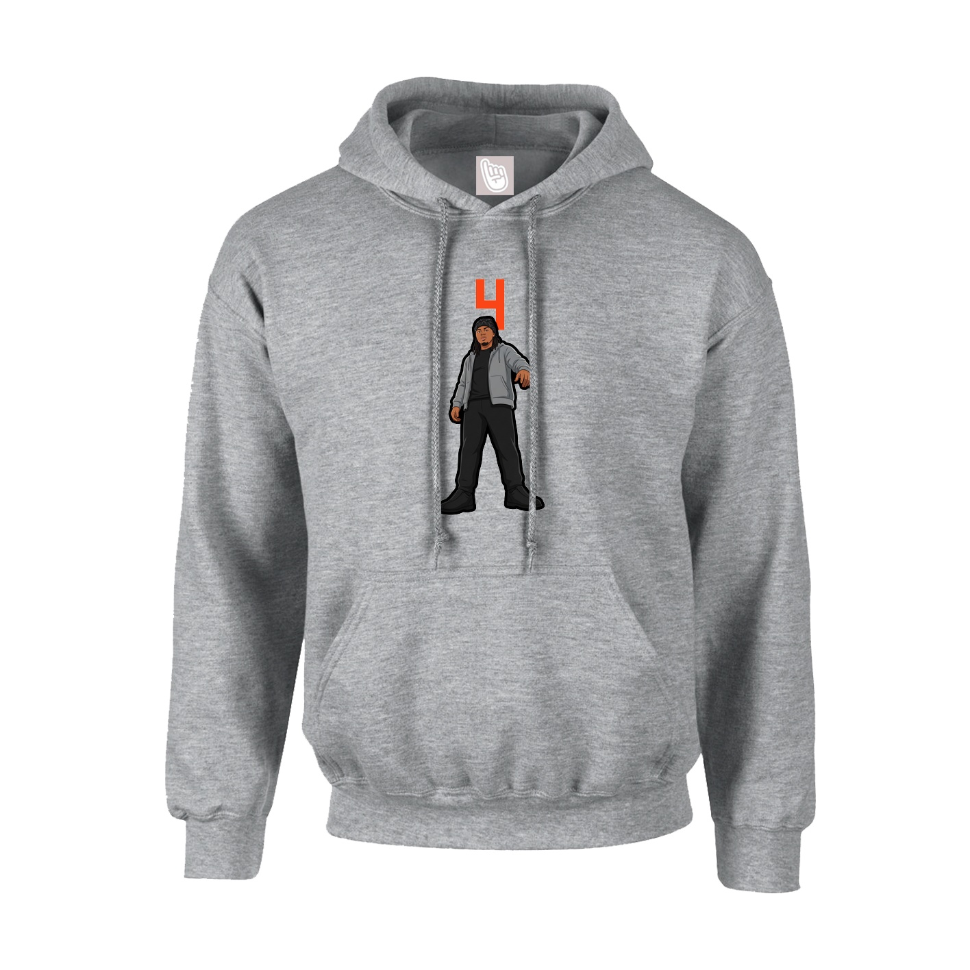 Hoodie — Number Top in Grey