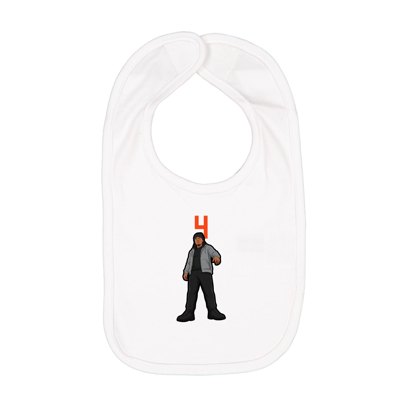 Infant Bib — Number Top in White