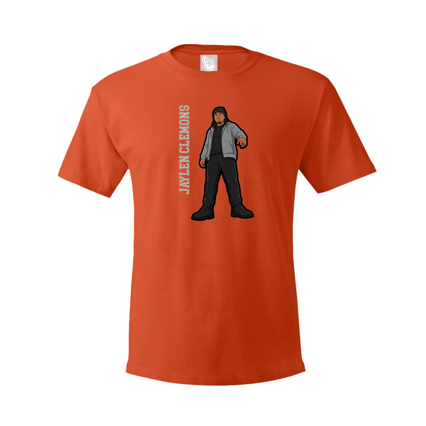 Youth Tee — Name Vertical in Orange