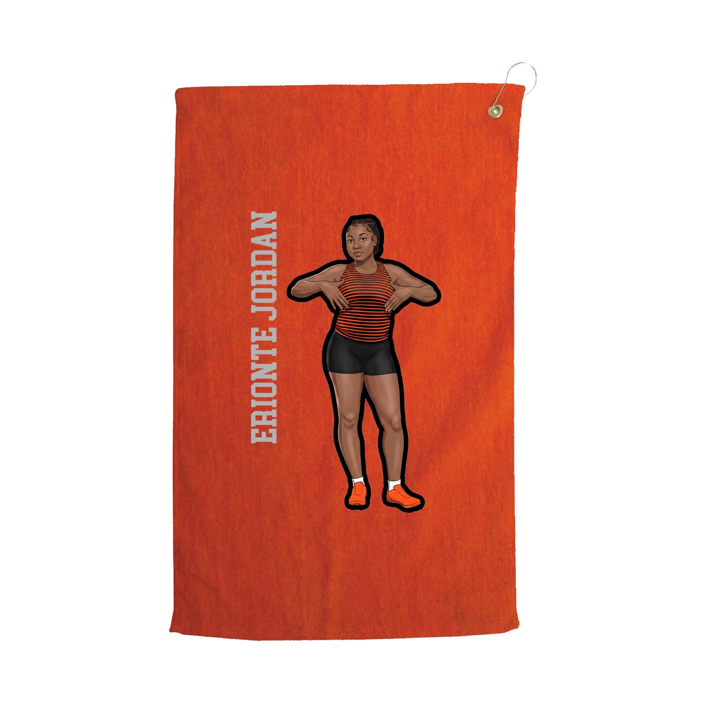 Golf Towel — Name Vertical in Orange