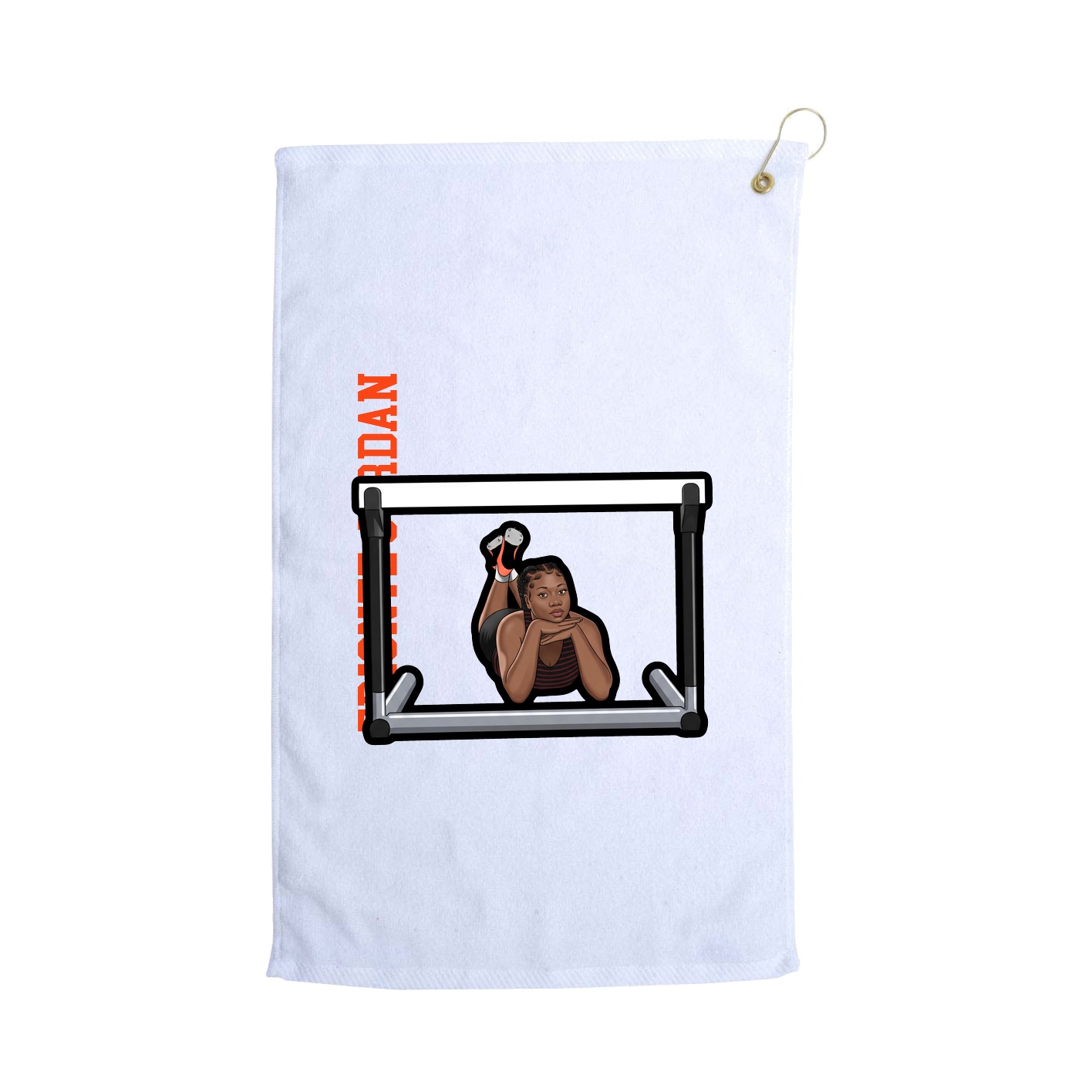 Golf Towel — Name Vertical in White