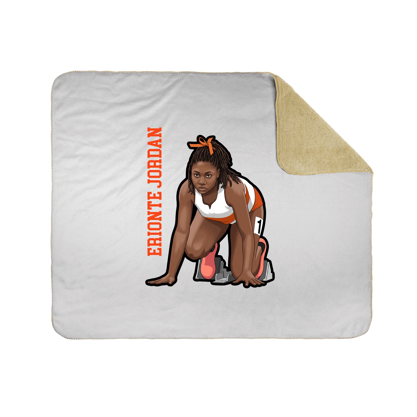 Throw Blanket — Name Vertical in White