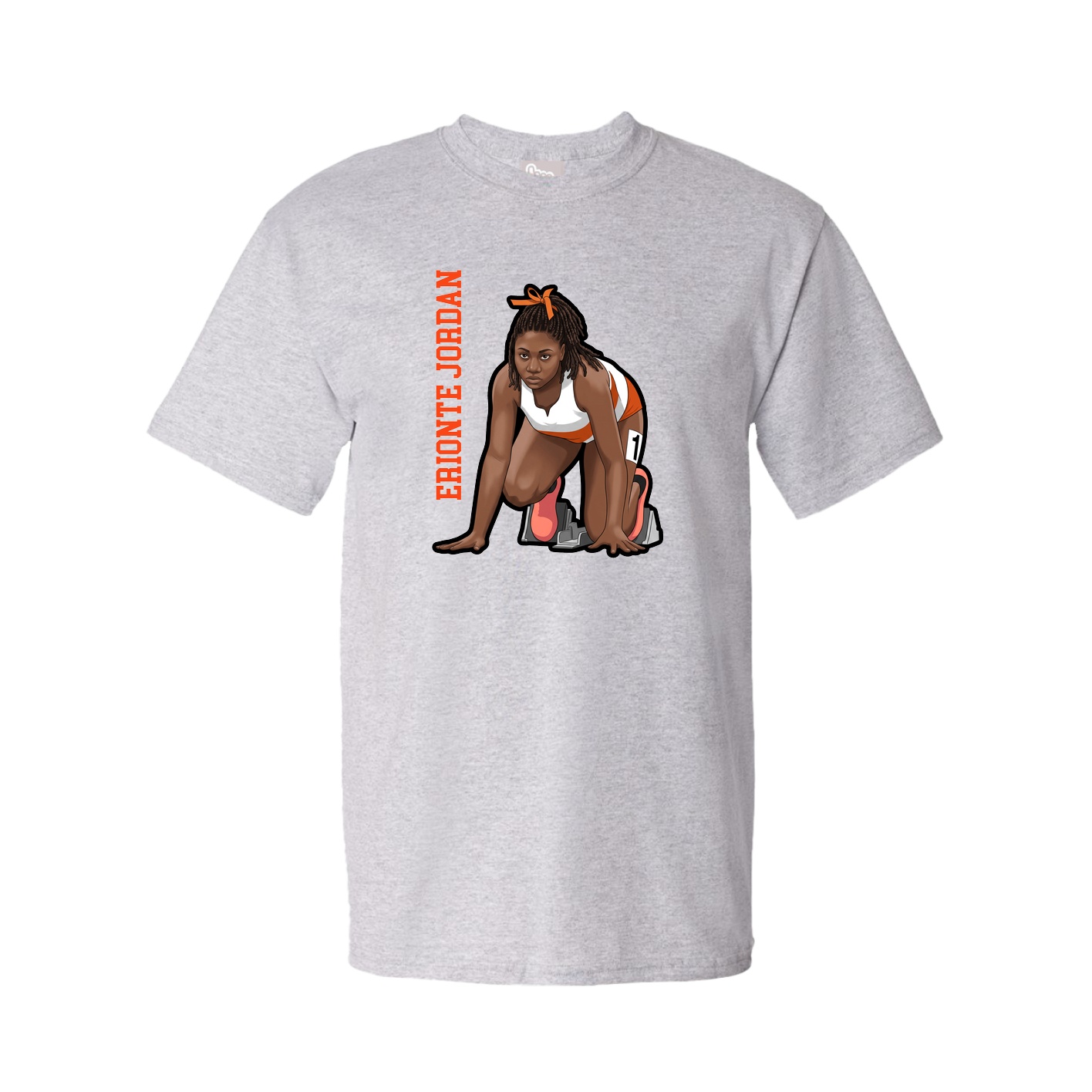 Youth Tee — Name Vertical in Grey