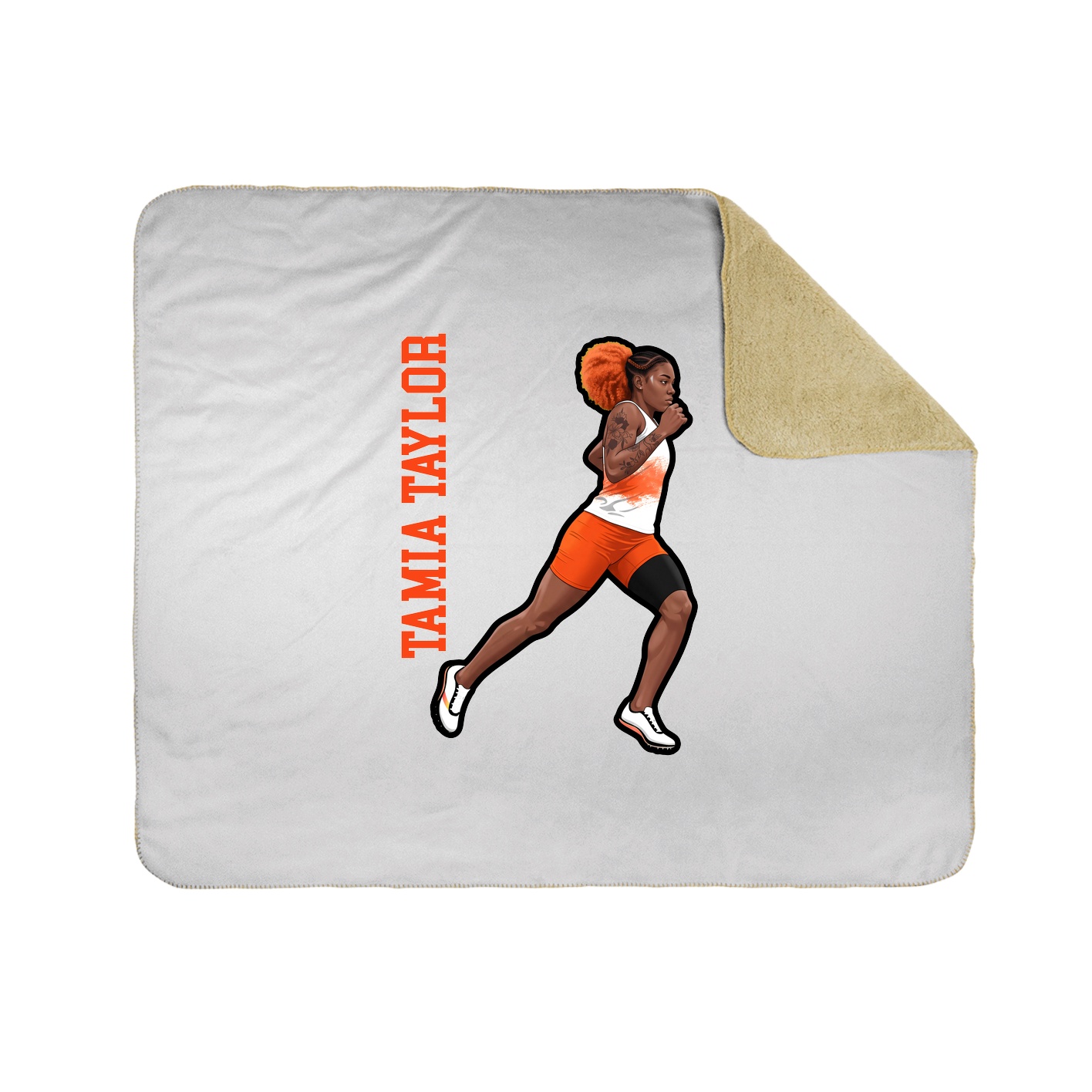 Throw Blanket — Name Vertical in White