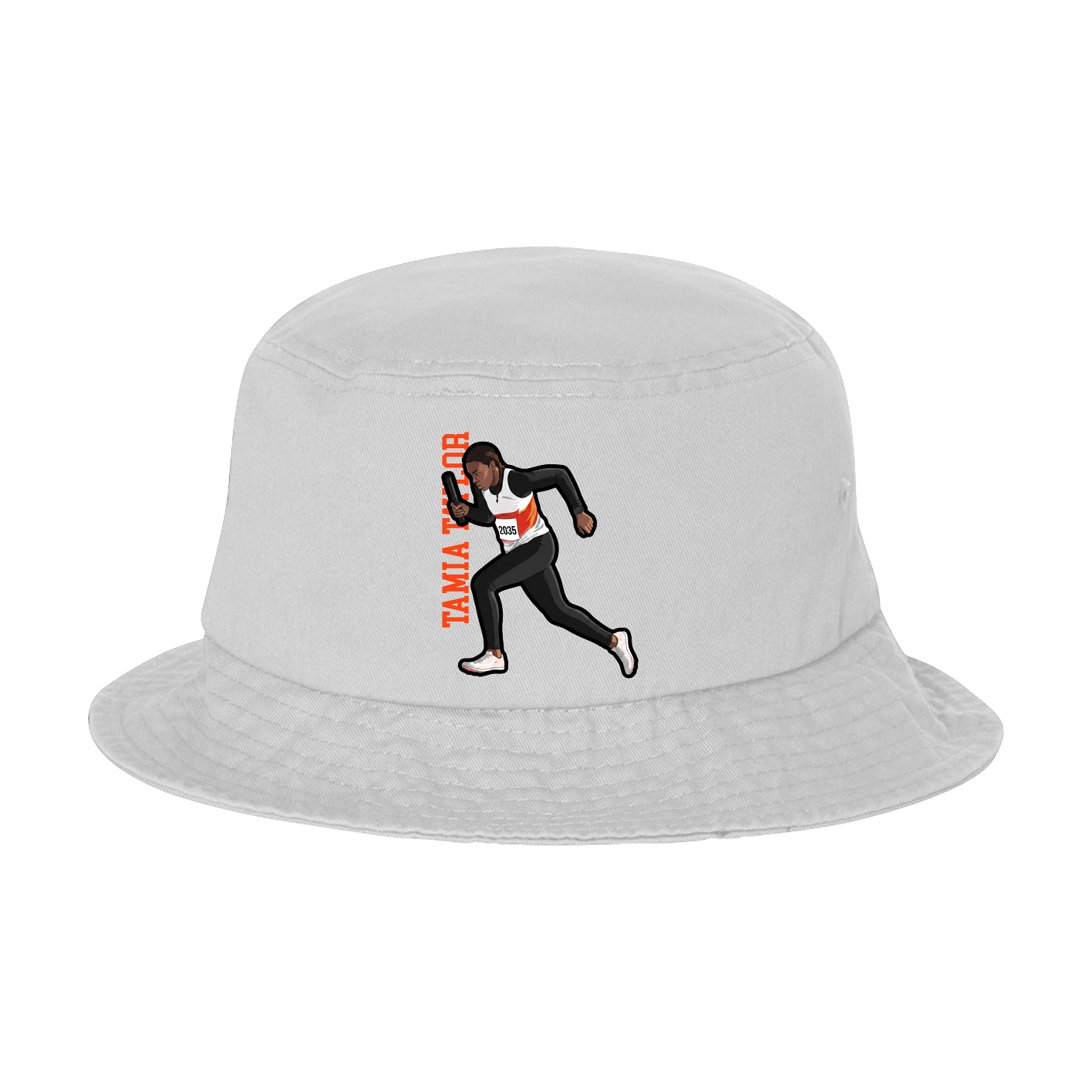 Bucket Cap — Name Vertical in White
