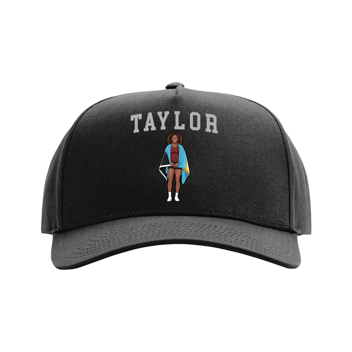 Full Fabric Five-Panel Champ Cap — Shirsey in Black