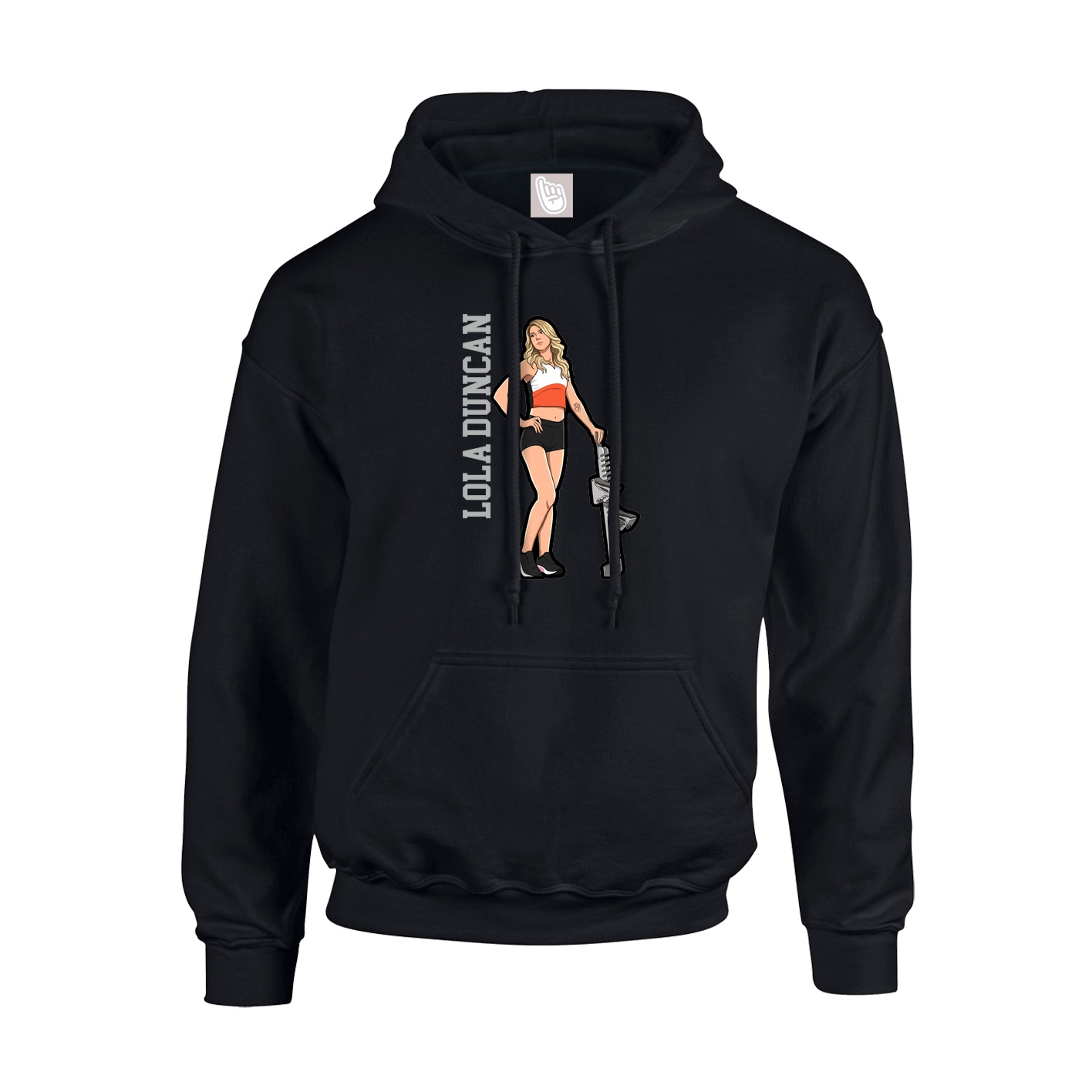Youth Hoodie — Name Vertical in Black