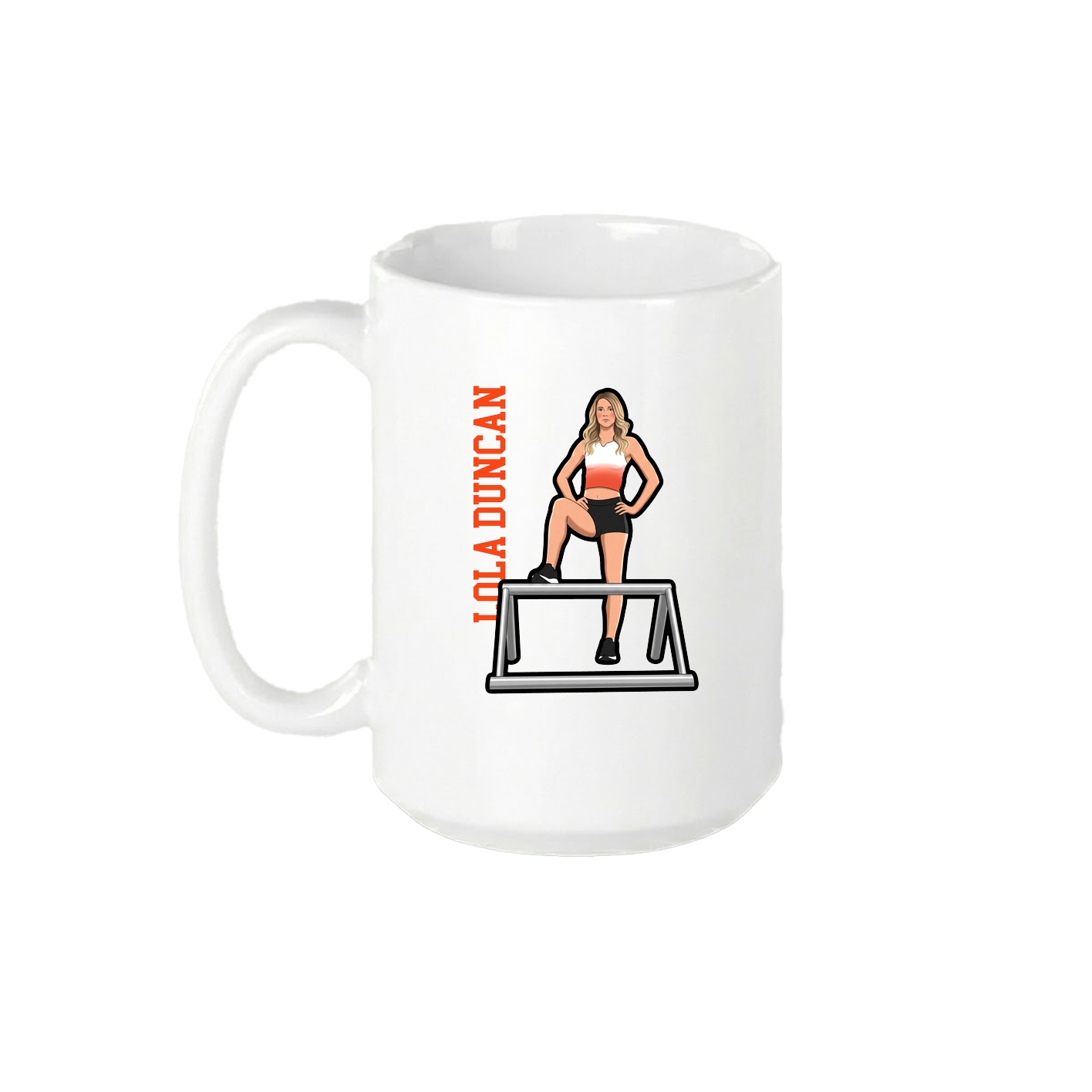 15oz Coffee Mug — Name Vertical in White