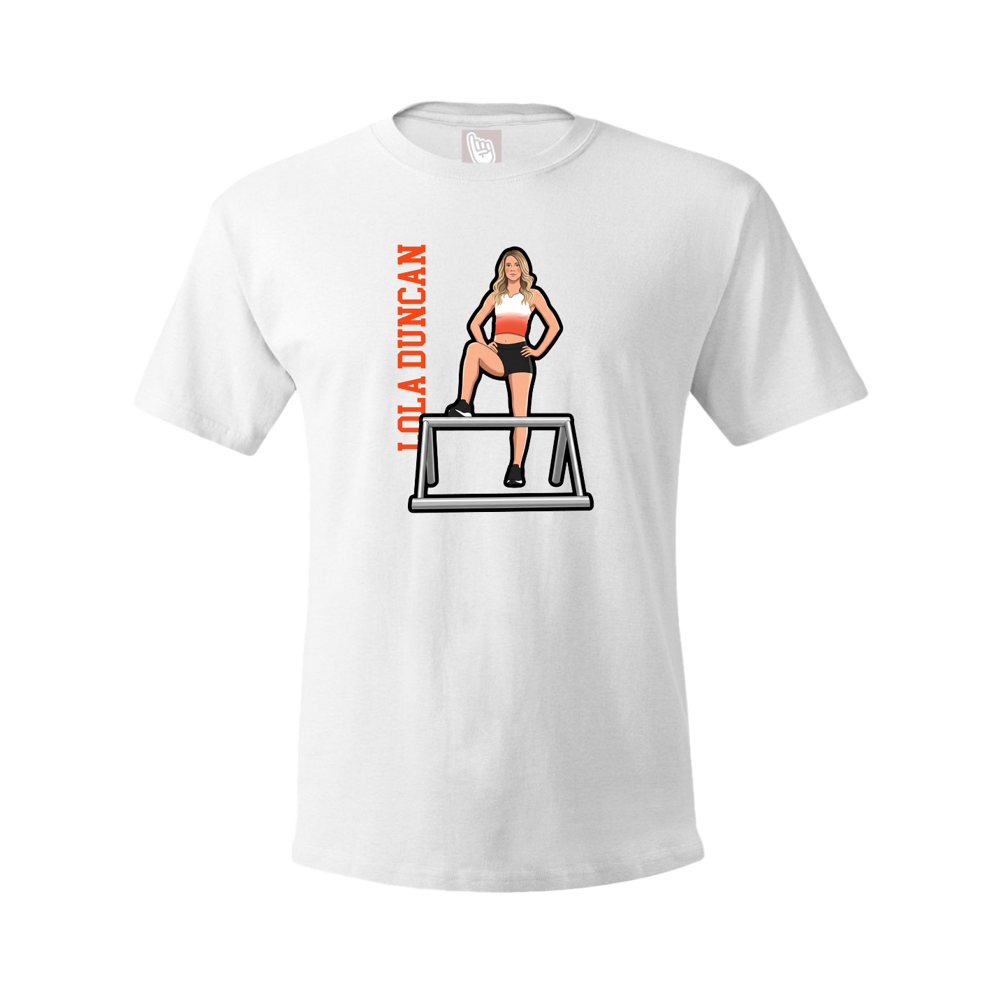 Tee — Name Vertical in White
