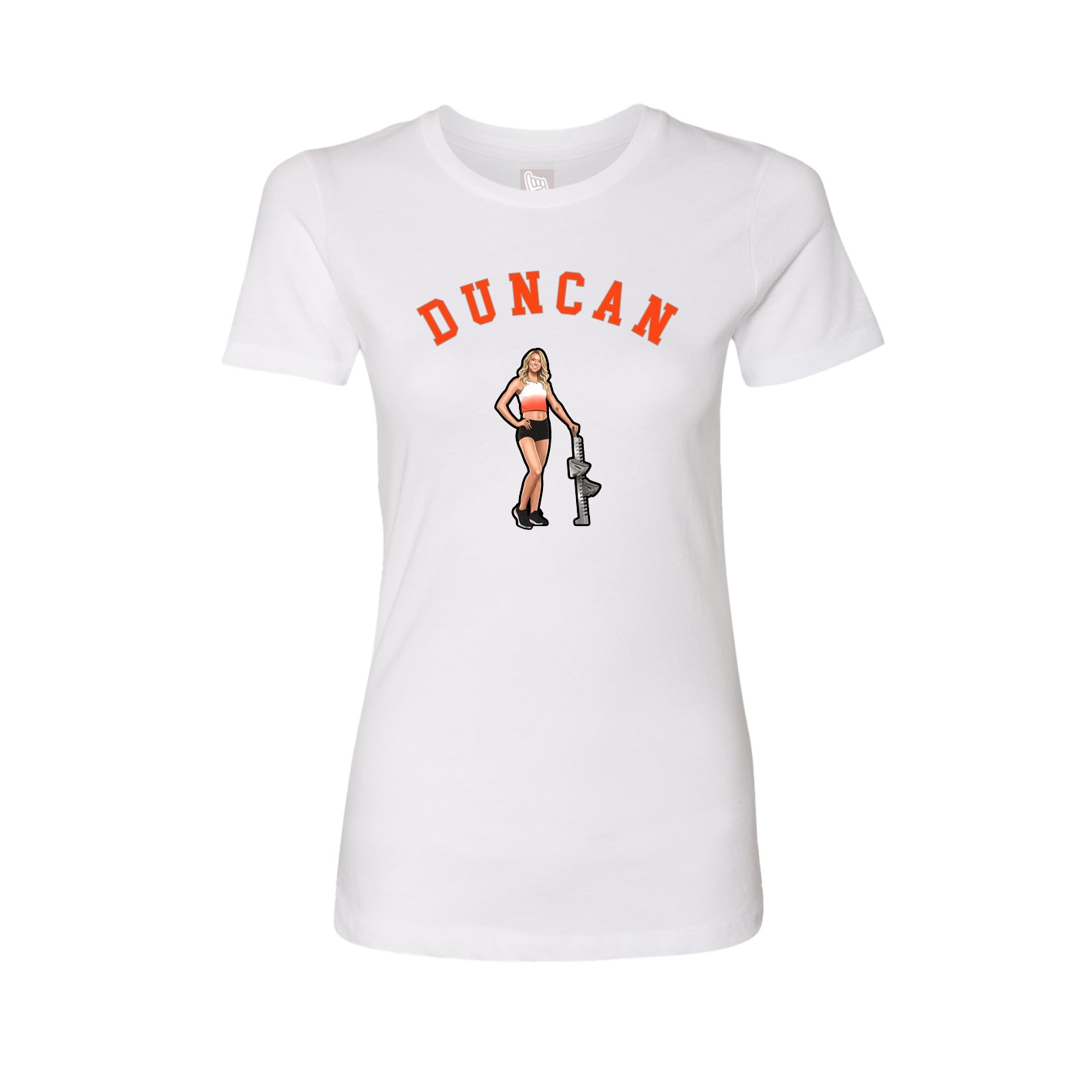 Fitted Women's Tee — Shirsey Arch in White