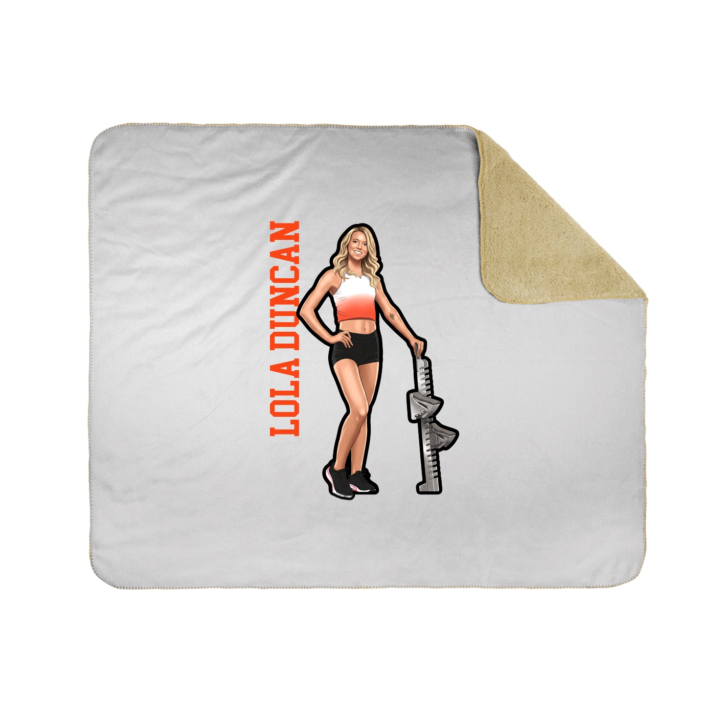 Throw Blanket — Name Vertical in White