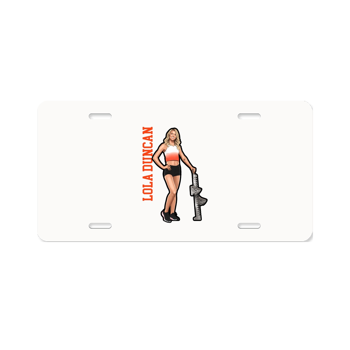 License Plate — Name Vertical in Classic