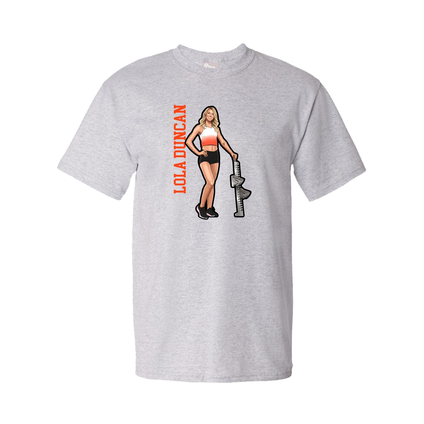 Youth Tee — Name Vertical in Grey