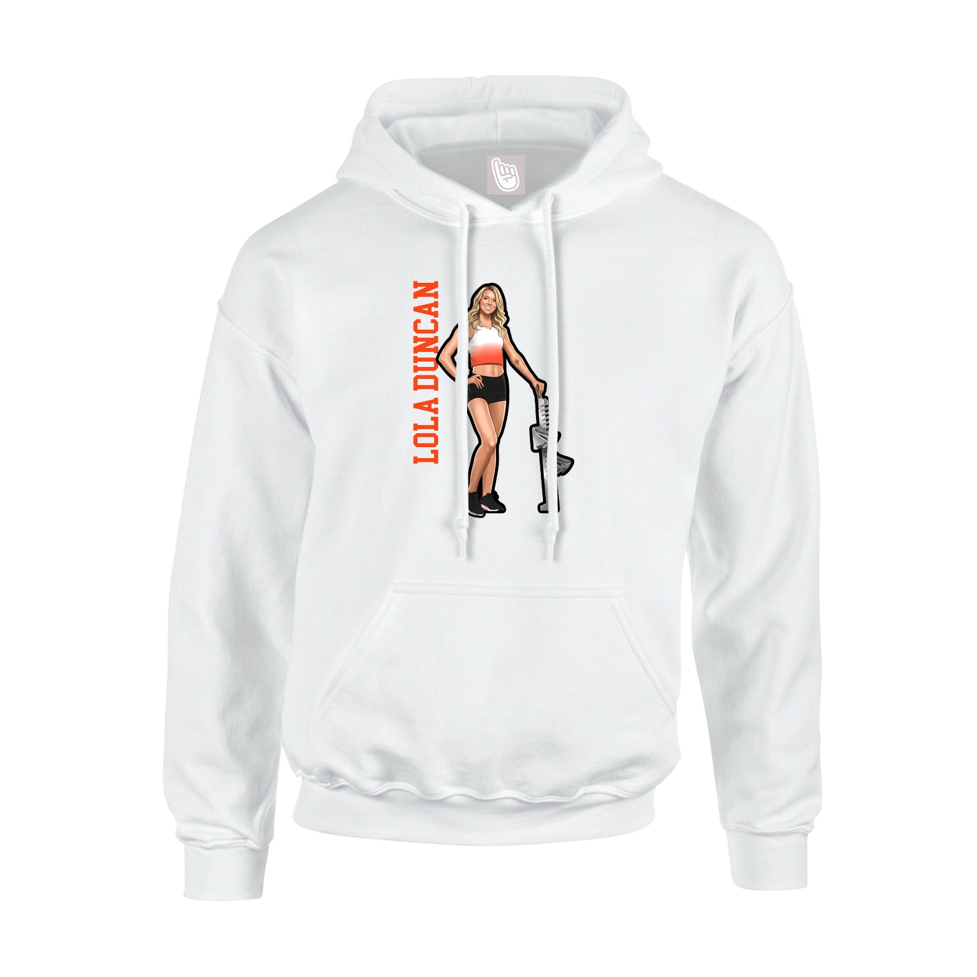 Hoodie — Name Vertical in White