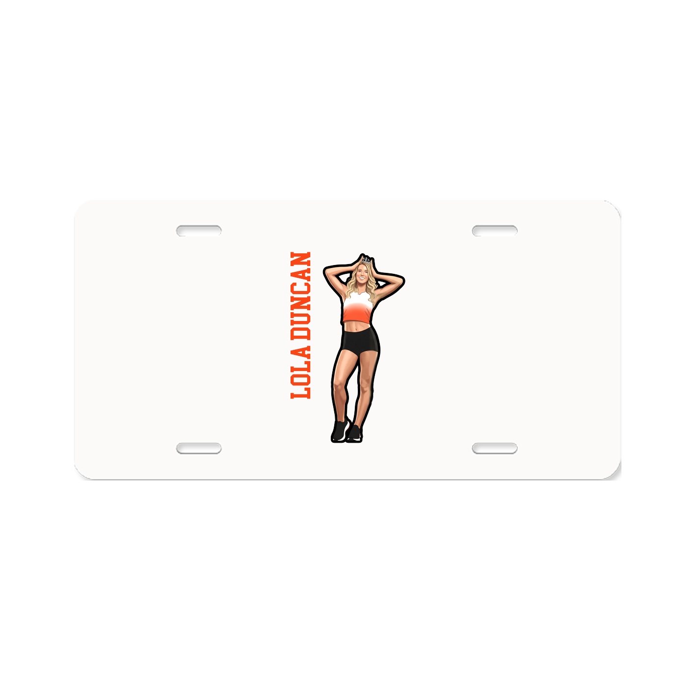 License Plate — Name Vertical in Classic