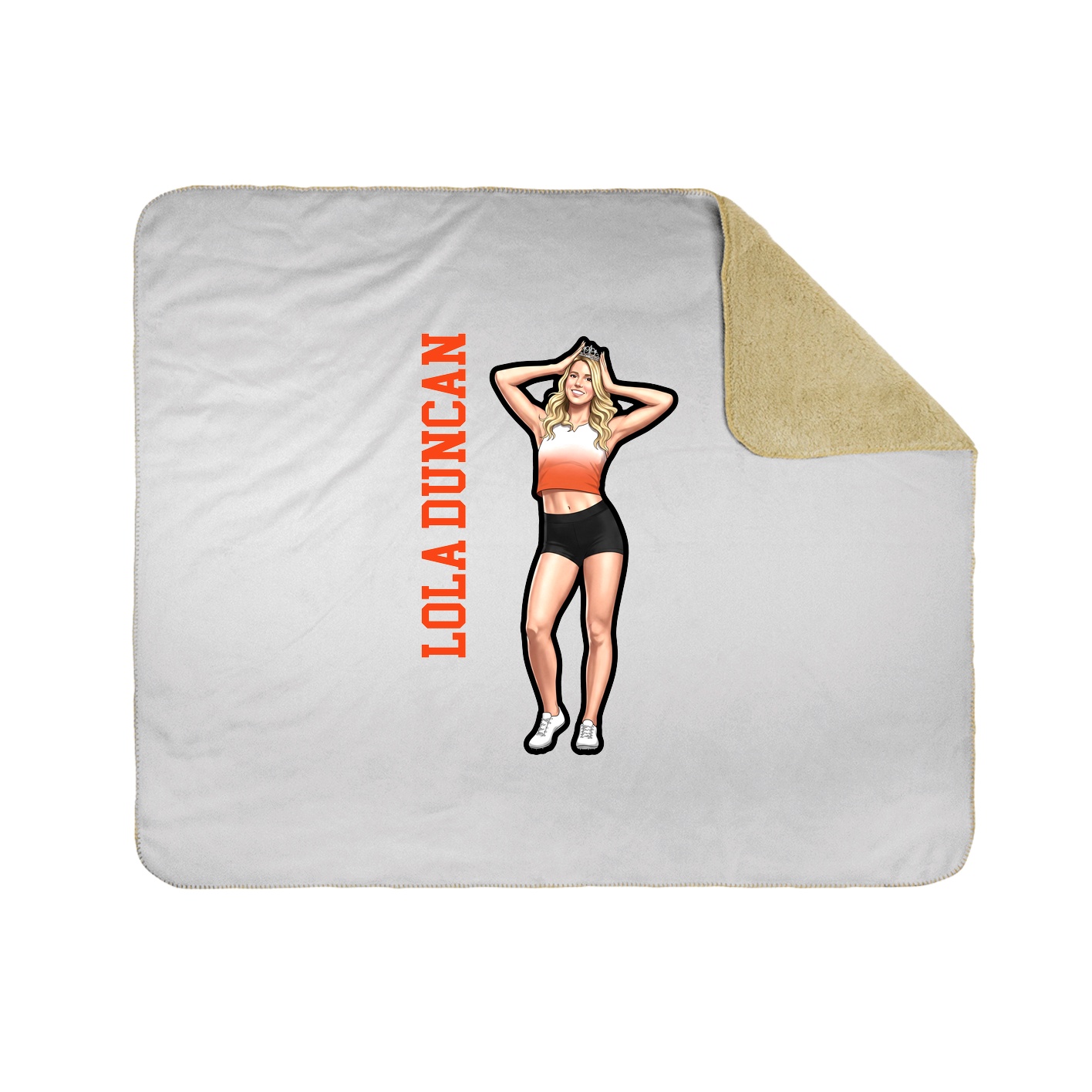Throw Blanket — Name Vertical in White