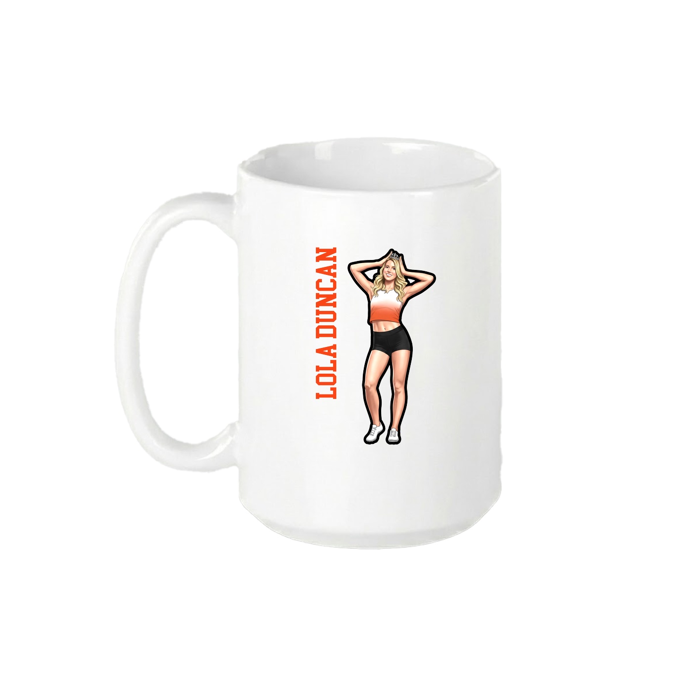15oz Coffee Mug — Name Vertical in White