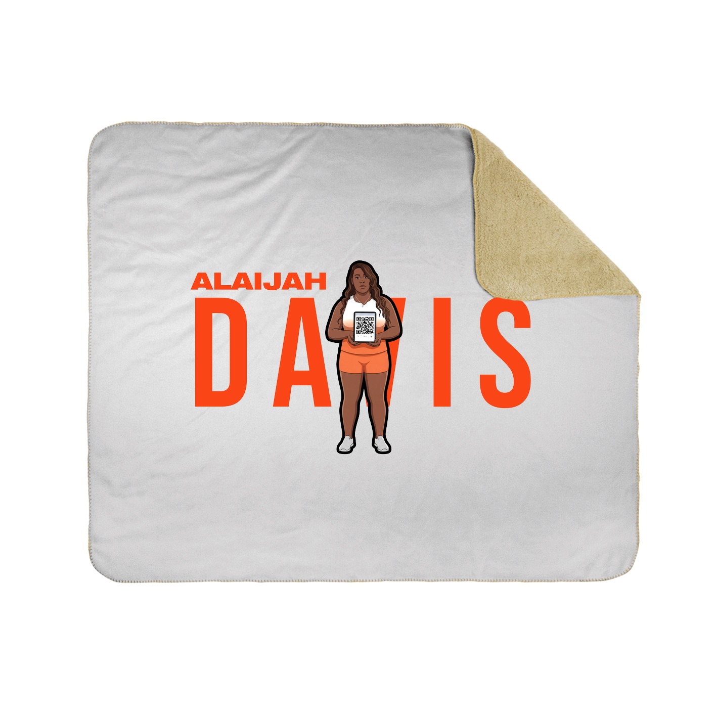 Throw Blanket — Player Name in White